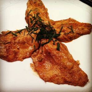 Tahini marinated barramundi fillets